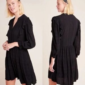 Amadi Black Gauze Flowy Dress from Anthropologie